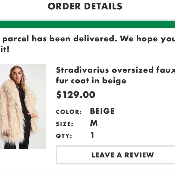NWT-STRADIVARIUS M/L-sz FAUX FUR MONGOLIAN LAMB COAT “OVERSIZE-FIT” in CREAM - Picture 5 of 5